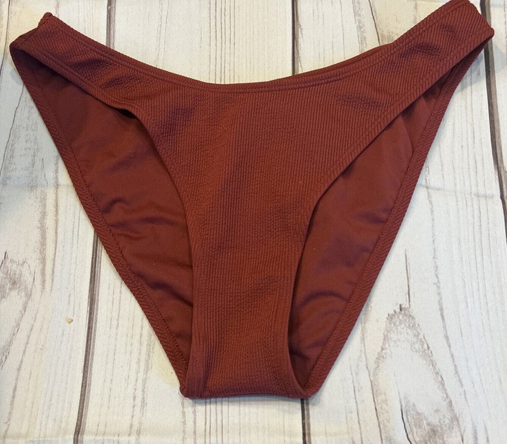 Xhillaration High Leg Scoop Waist Bikini Bottom Brown Clay Women’s XL NWT
